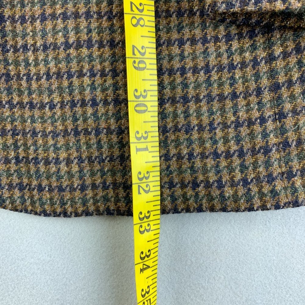 **SOLD**Woolrich Wool Blazer Mens 42L 42 Long Brown Green Black Leather Knot - Picture 9 of 16